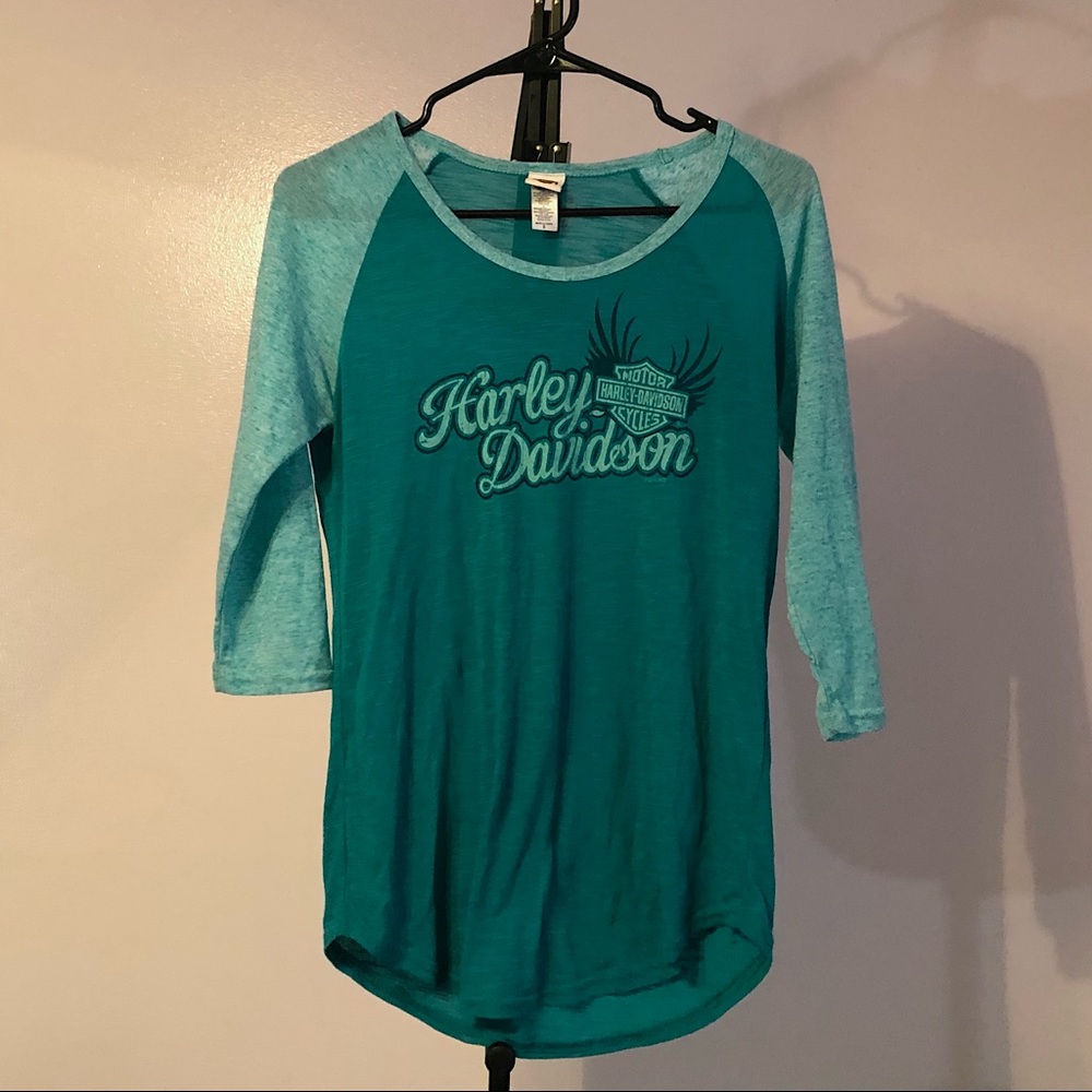 2 for $20 Small Harley Davidson Baseball Raglan Tee